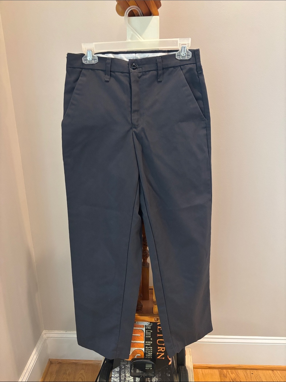 Men's Straight Chino Pants in Charcoal Gray, Umpire Pants